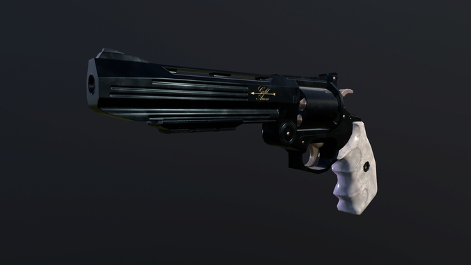 BMRevolver Gold Arrow Low-poly 3D model