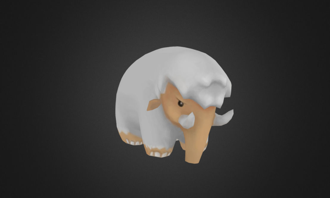 Elephant mammoth Low-poly 3D model_1