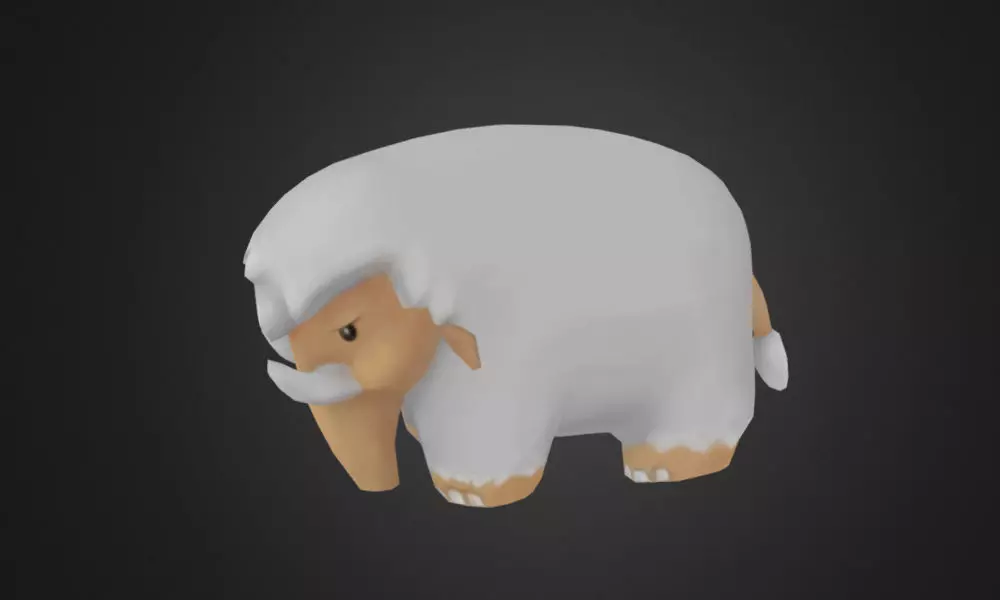 Elephant mammoth Low-poly 3D model_0