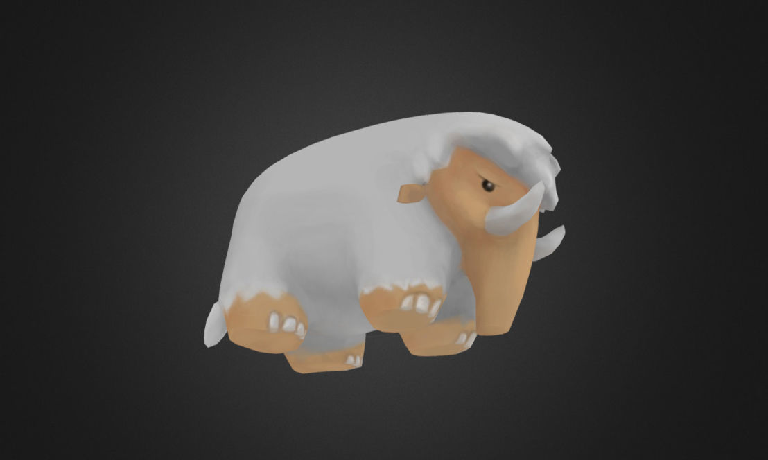 Elephant mammoth Low-poly 3D model_2