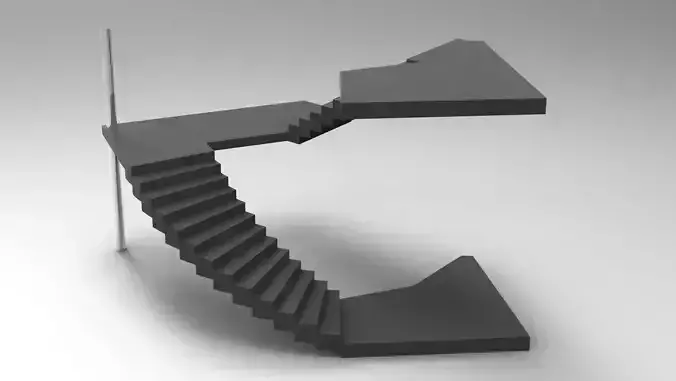 Curved Stairs 3D model