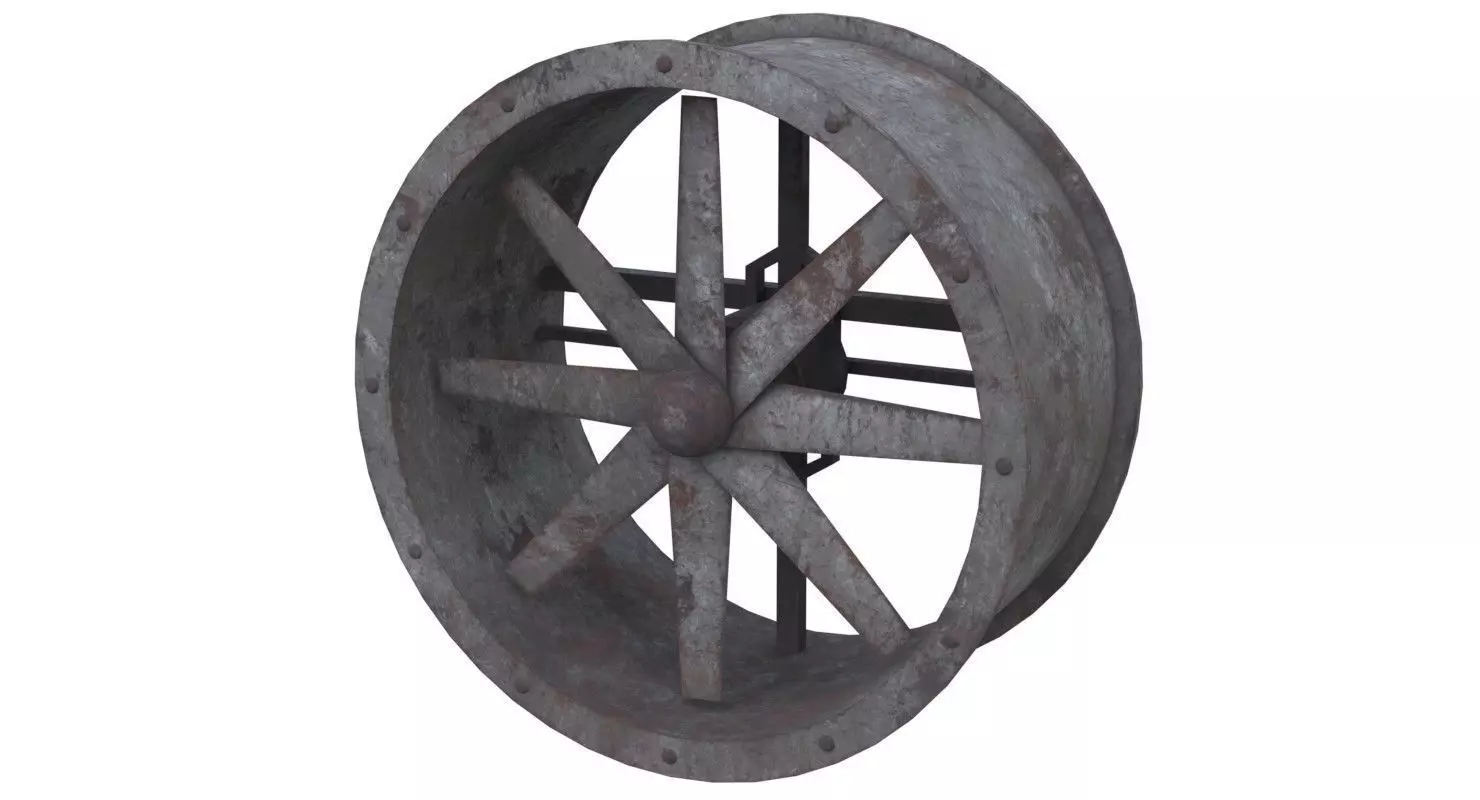 Axial Flow Fan 1 Old Low-poly 3D model_0