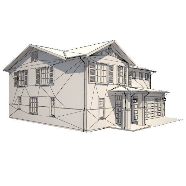 Traditional House 01 Low-poly 3D model_7