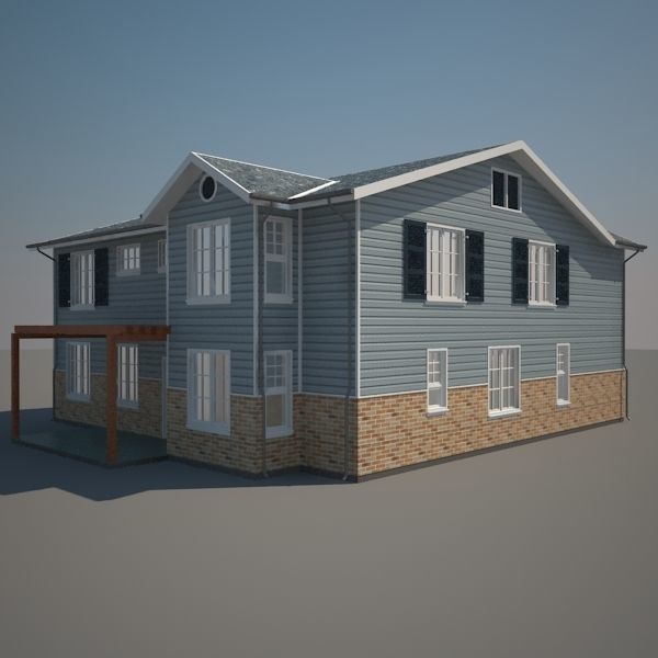 Traditional House 01 Low-poly 3D model_3