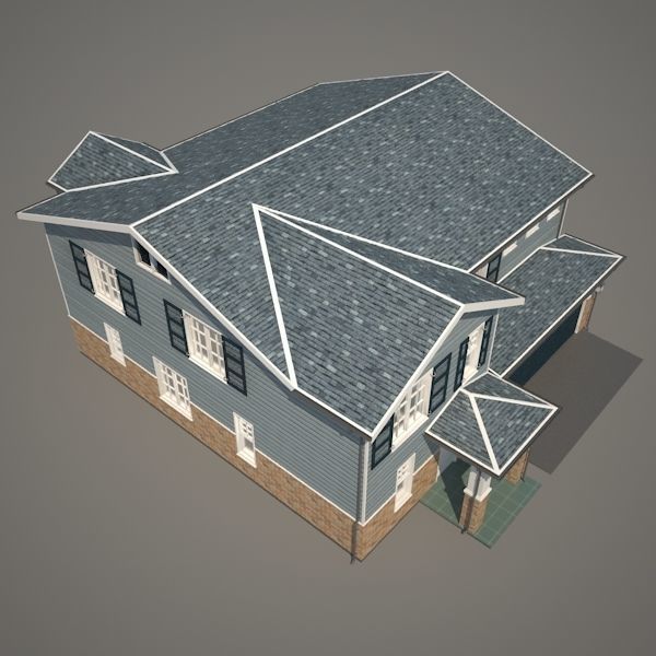 Traditional House 01 Low-poly 3D model_4