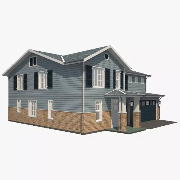 Traditional House 01 Low-poly 3D model_0