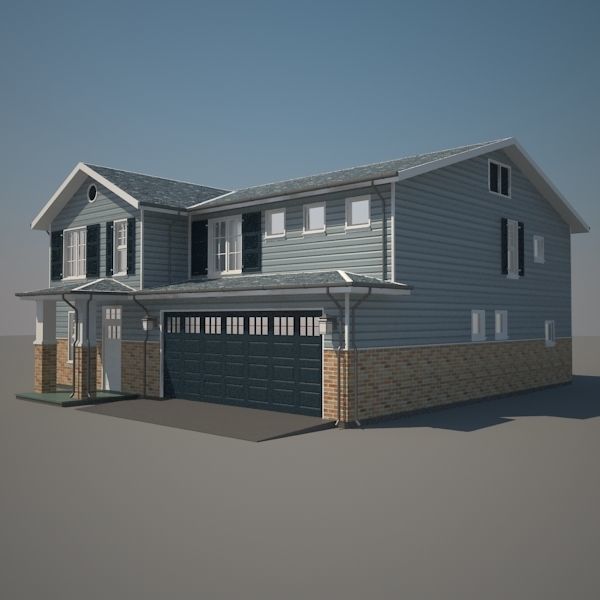 Traditional House 01 Low-poly 3D model_2