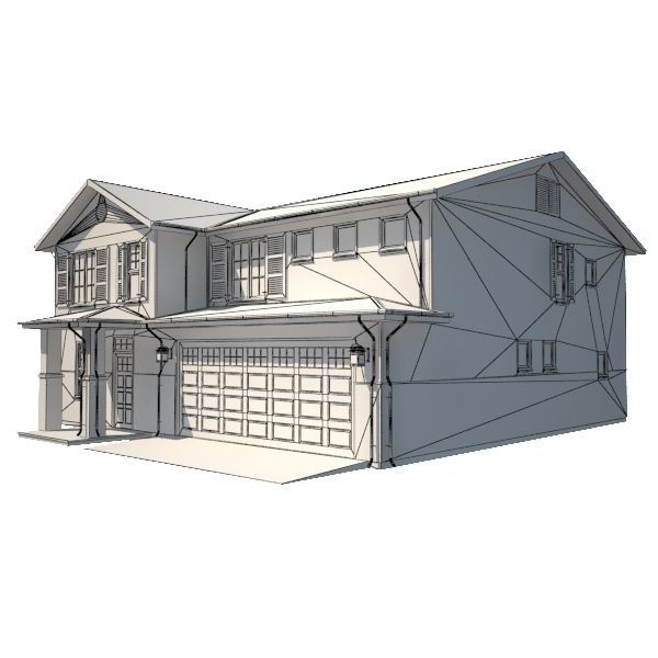 Traditional House 01 Low-poly 3D model_10