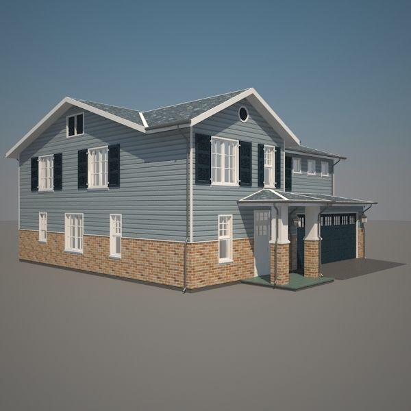 Traditional House 01 Low-poly 3D model_1