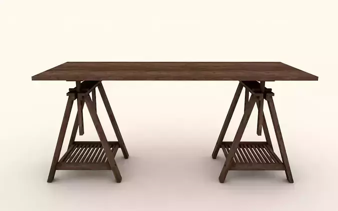 Low Poly UV Mapped Desk Low-poly 3D model