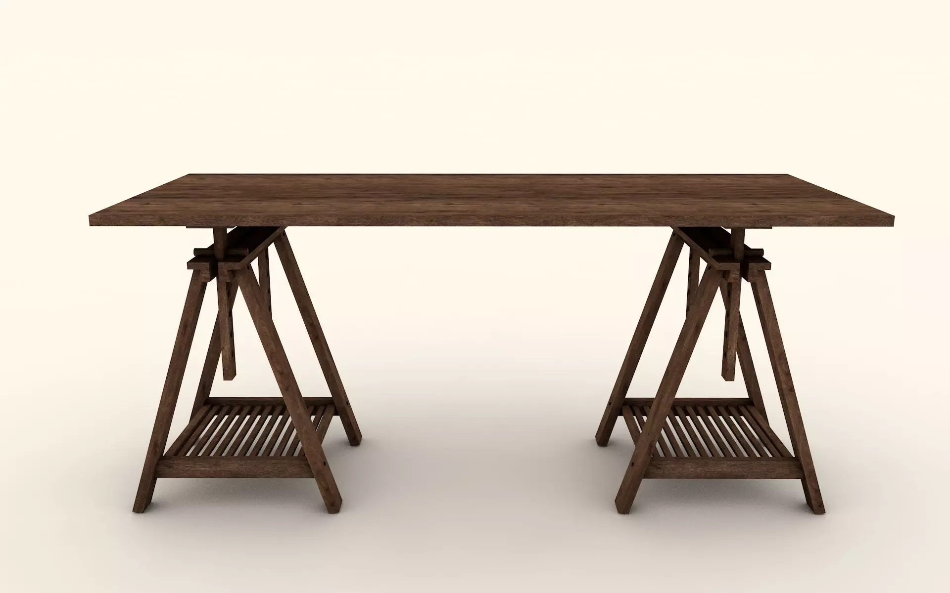 Low Poly UV Mapped Desk Low-poly 3D model_0