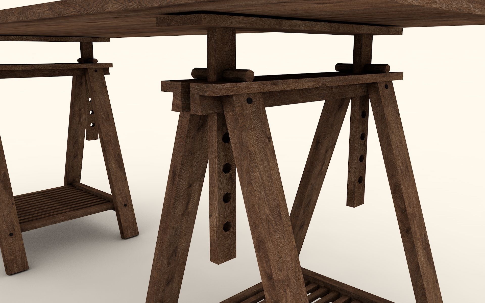 Low Poly UV Mapped Desk Low-poly 3D model_3
