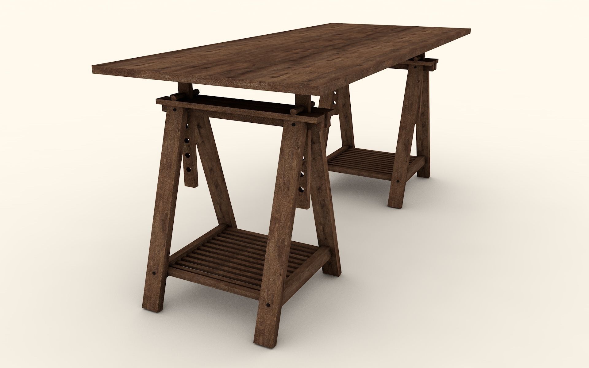 Low Poly UV Mapped Desk Low-poly 3D model_2