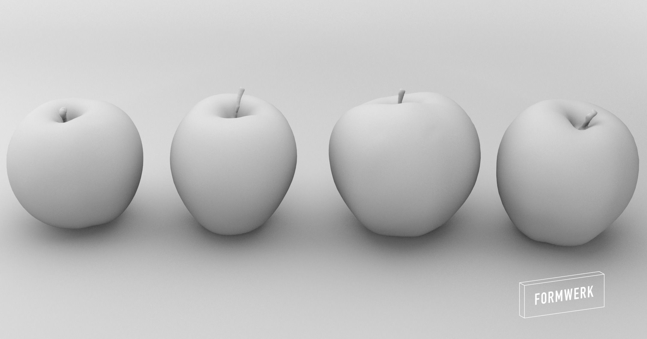3D Scanned apple collection 01 Low-poly 3D model_3