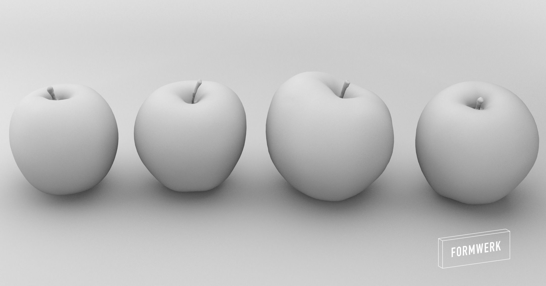 3D Scanned apple collection 01 Low-poly 3D model_1