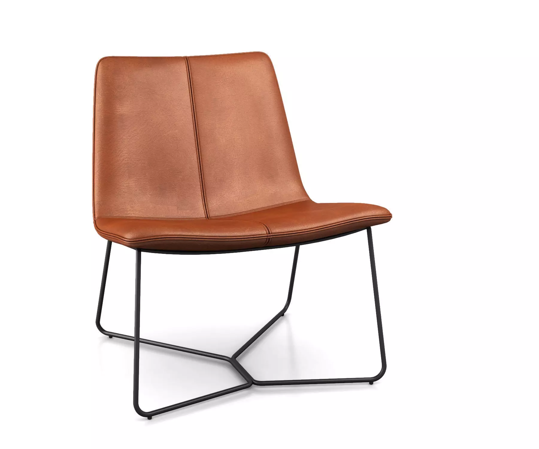 Slope Leather Lounge Chair by West Elm  3D model_0