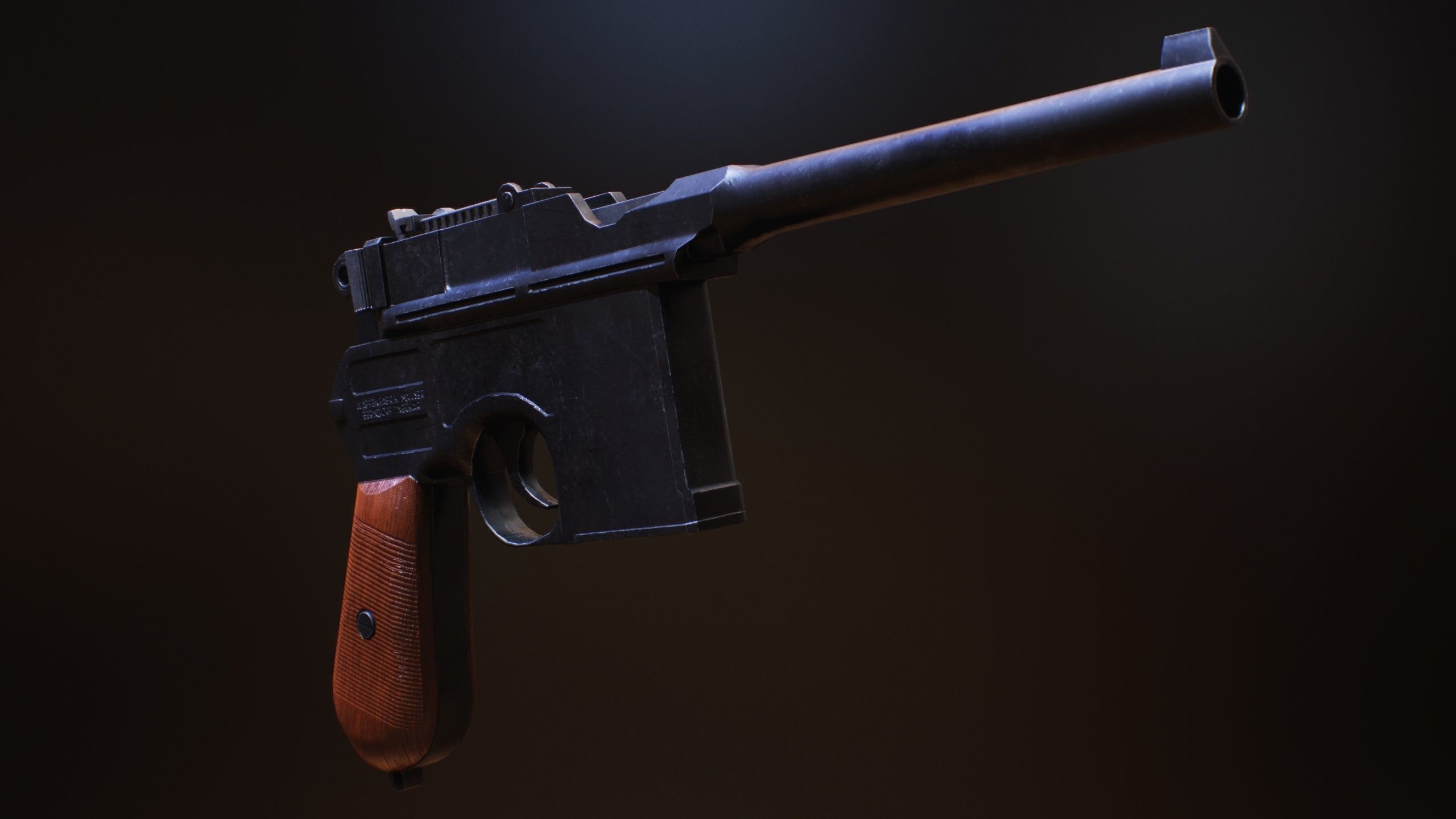 Pistol - Mauser C96 Low-poly 3D model_5
