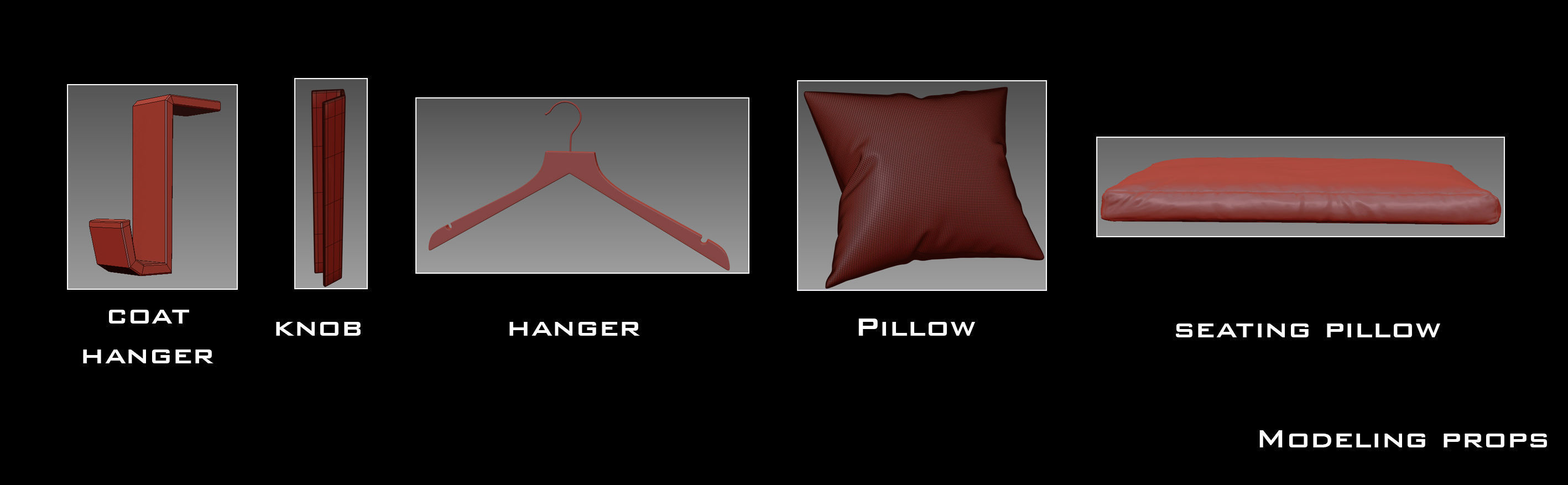 Wardrobe closet with cabinets and bed 3D model_4