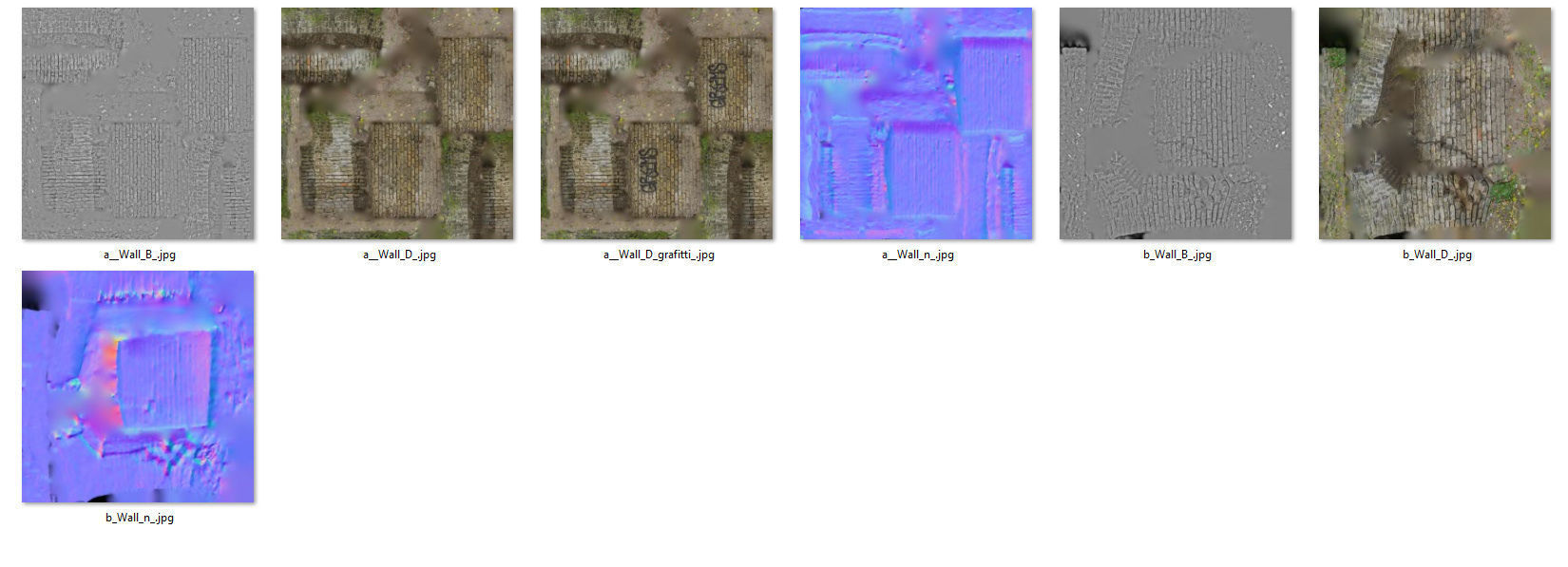 Scanned photorealistic brick and wood crumbling wall Low-poly 3D model_25