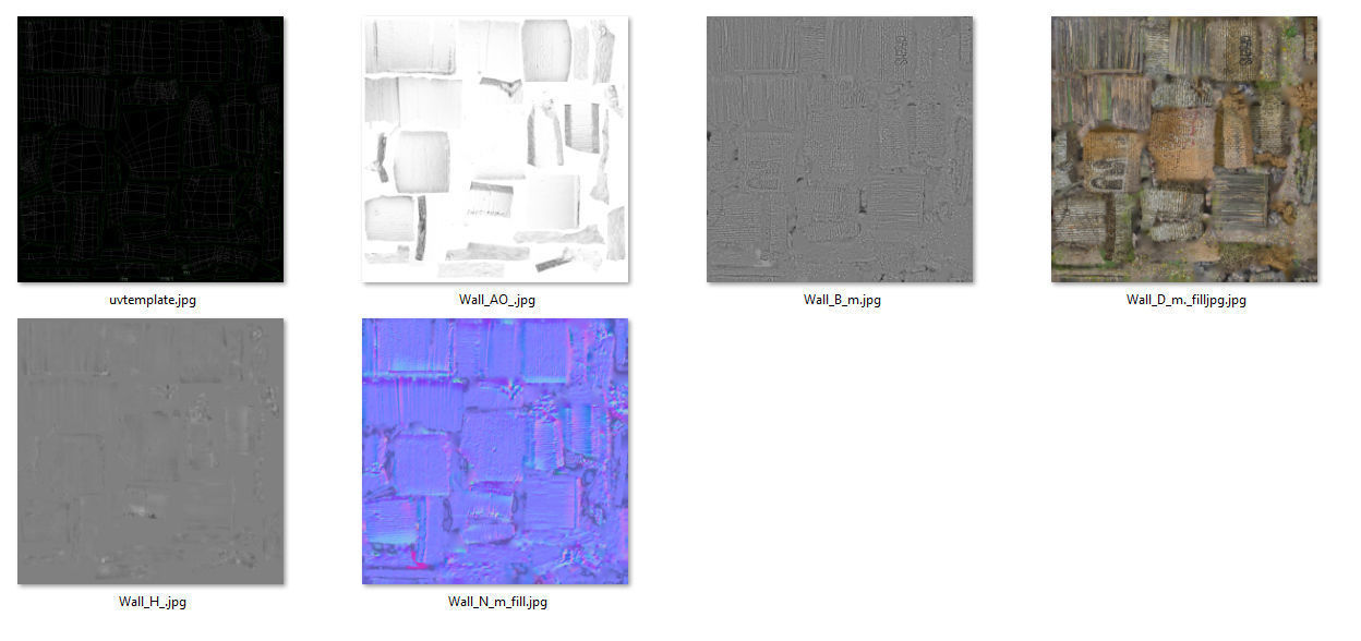 Scanned photorealistic brick and wood crumbling wall Low-poly 3D model_10