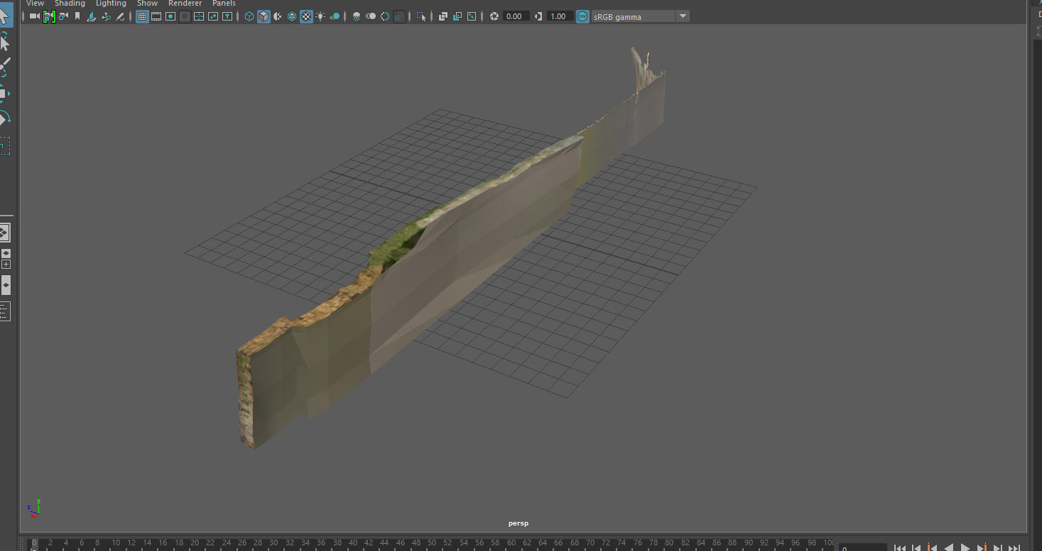 Scanned photorealistic brick and wood crumbling wall Low-poly 3D model_19