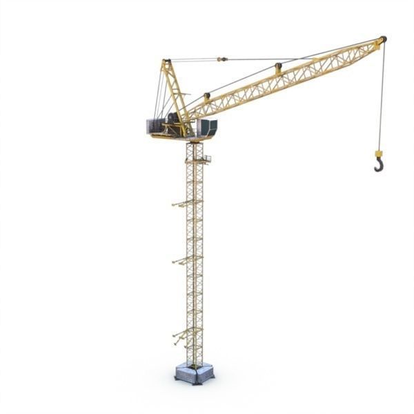 Tower crane Low-poly 3D model_7