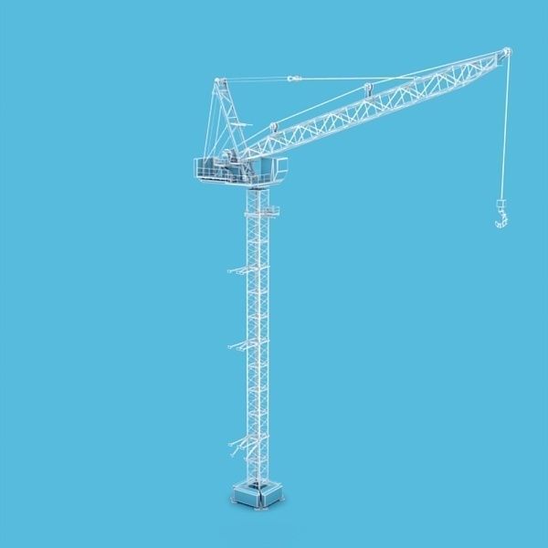 Tower crane Low-poly 3D model_10
