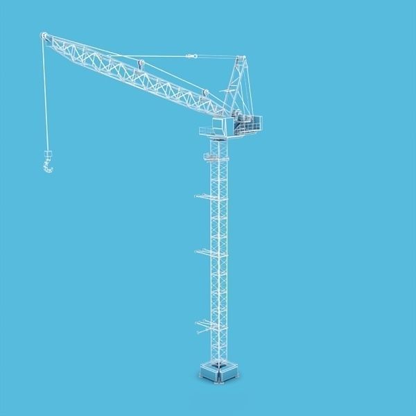 Tower crane Low-poly 3D model_2