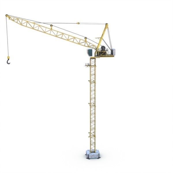 Tower crane Low-poly 3D model_3