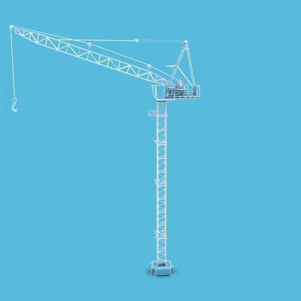 Tower crane Low-poly 3D model_4