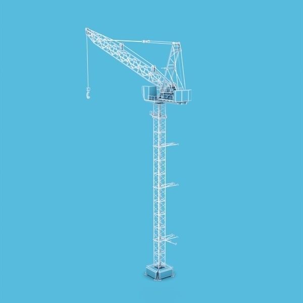 Tower crane Low-poly 3D model_12