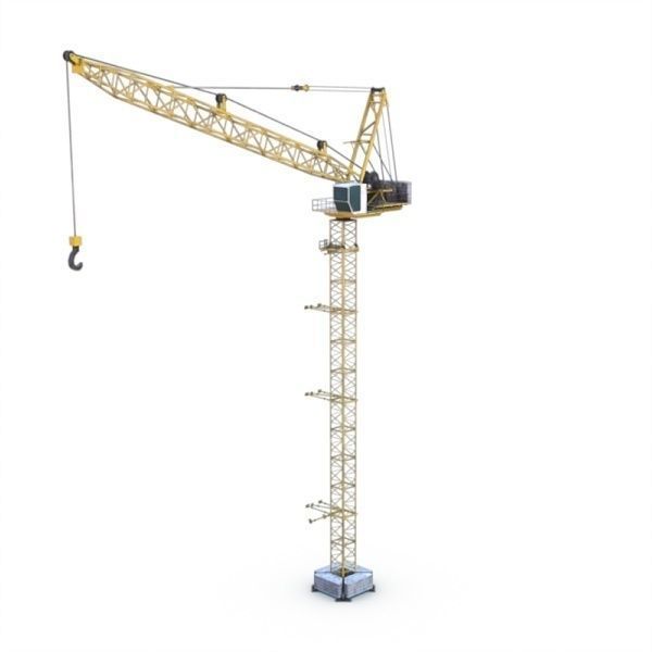 Tower crane Low-poly 3D model_1