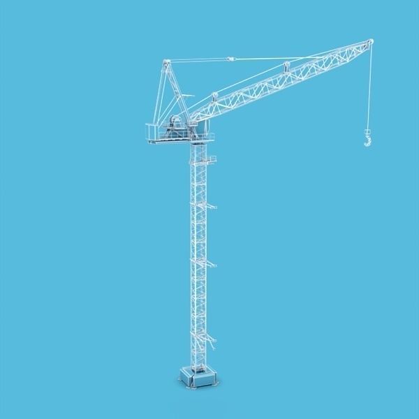 Tower crane Low-poly 3D model_8
