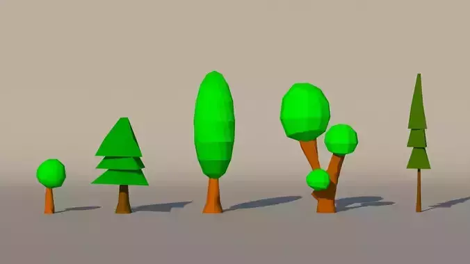 Low Poly Tree Collection group of trees