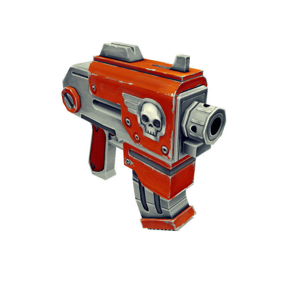 Gun Set 01  - Low Poly Hand Painted Low-poly 3D model_24