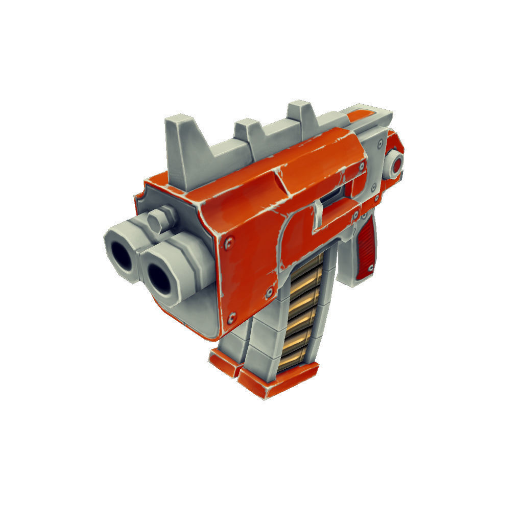 Gun Set 01  - Low Poly Hand Painted Low-poly 3D model_40