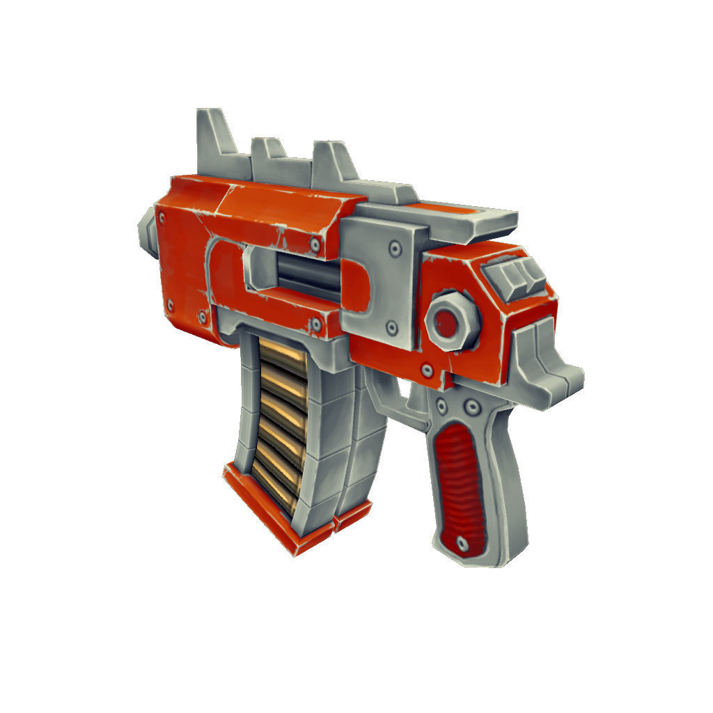 Gun Set 01  - Low Poly Hand Painted Low-poly 3D model_41
