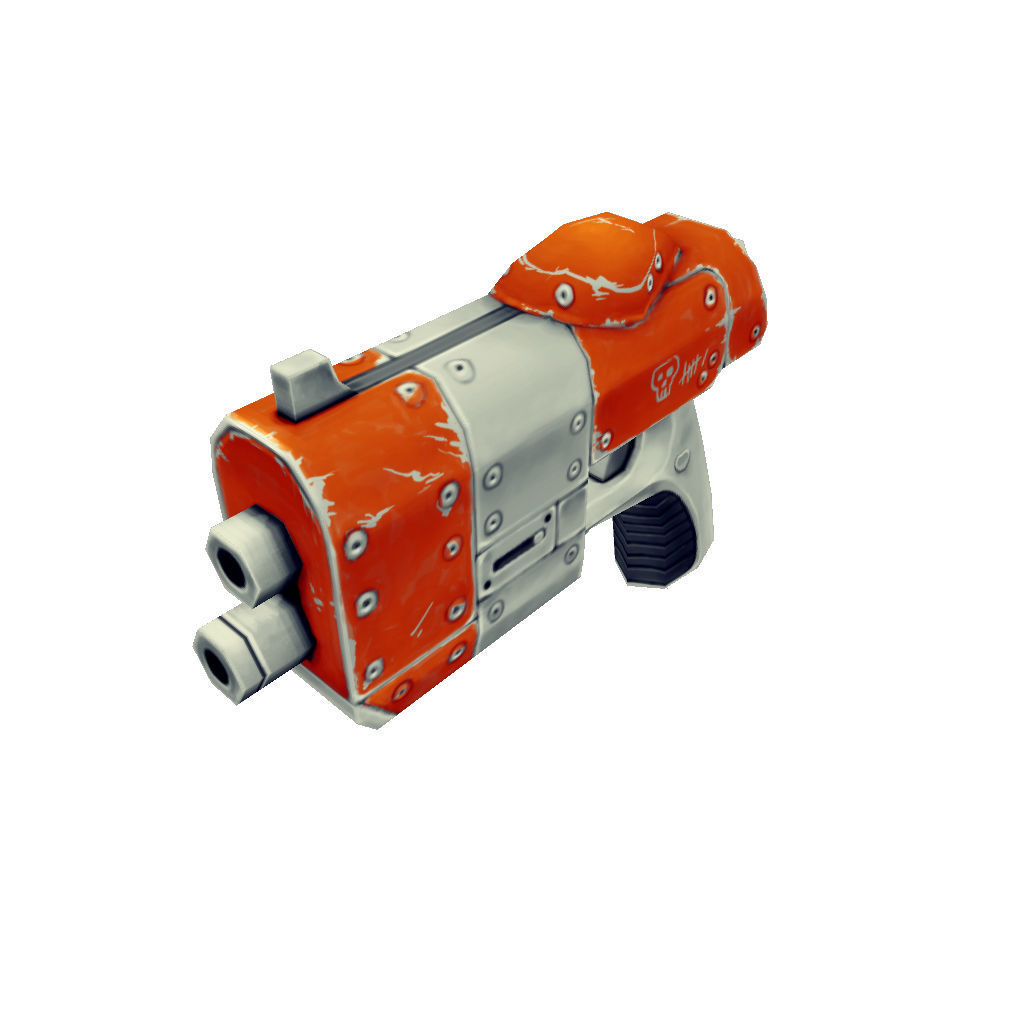Gun Set 01  - Low Poly Hand Painted Low-poly 3D model_16