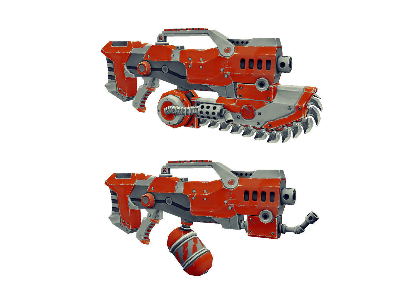 Gun Set 01  - Low Poly Hand Painted Low-poly 3D model_1