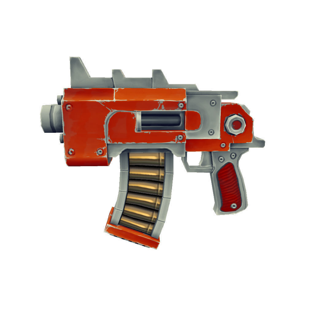 Gun Set 01  - Low Poly Hand Painted Low-poly 3D model_38