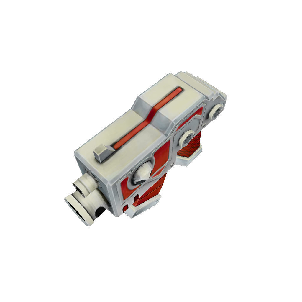 Gun Set 01  - Low Poly Hand Painted Low-poly 3D model_7