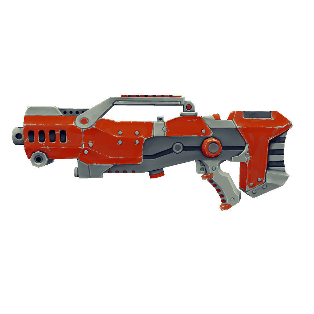 Gun Set 01  - Low Poly Hand Painted Low-poly 3D model_29