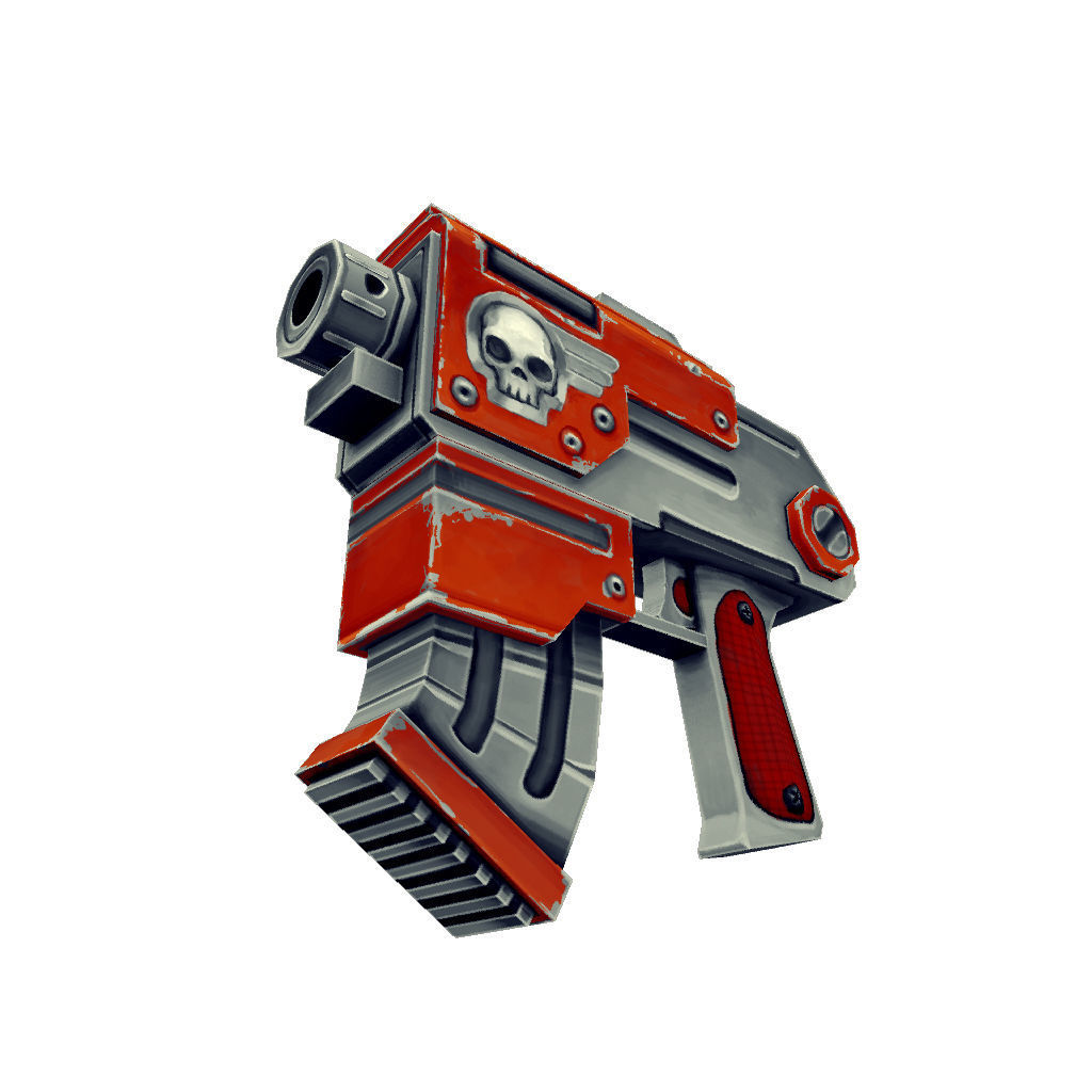 Gun Set 01  - Low Poly Hand Painted Low-poly 3D model_22