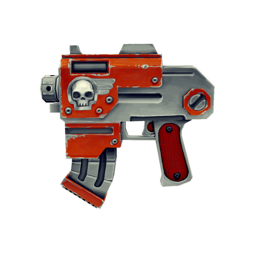 Gun Set 01  - Low Poly Hand Painted Low-poly 3D model_21