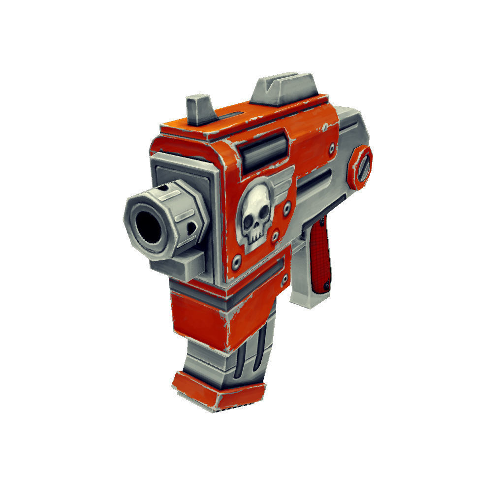 Gun Set 01  - Low Poly Hand Painted Low-poly 3D model_19