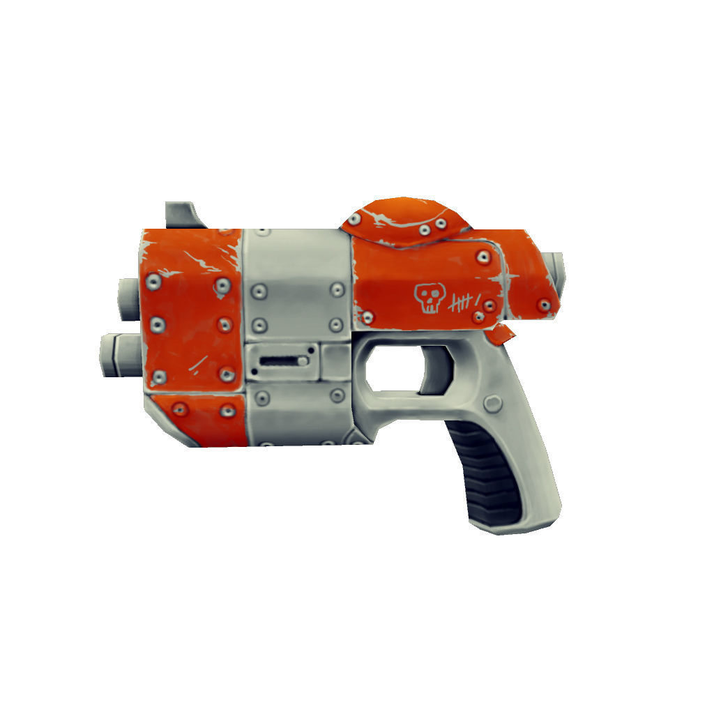 Gun Set 01  - Low Poly Hand Painted Low-poly 3D model_12