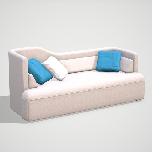 Low Poly TwoSeater Sofa Low-poly 3D model