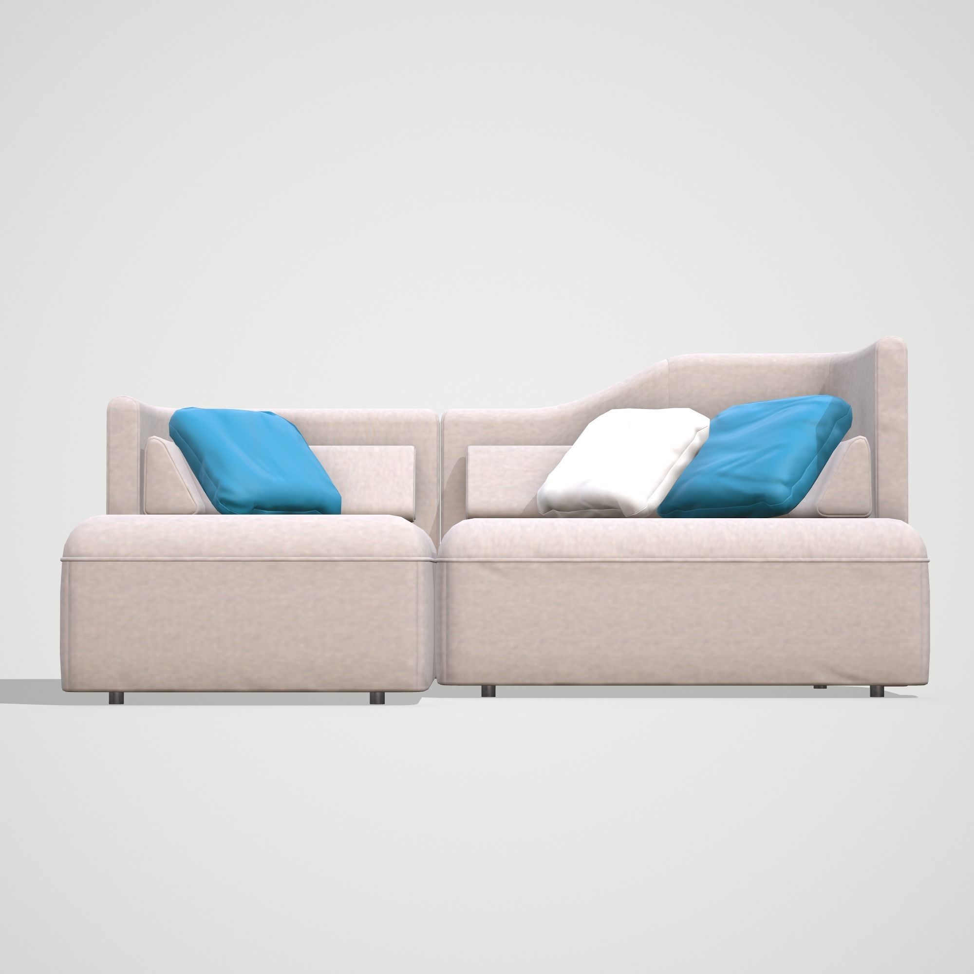 Low Poly Modular Sofa Low-poly 3D model_3