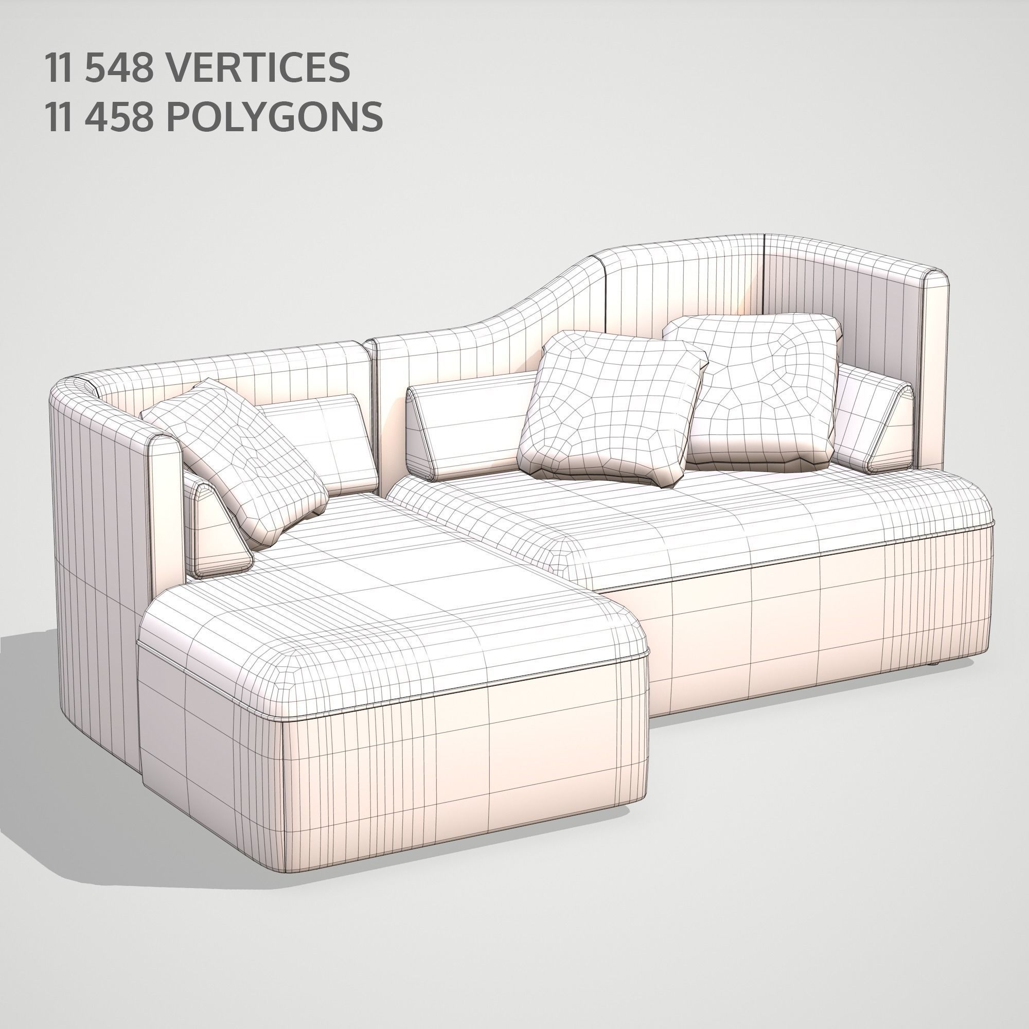 Low Poly Modular Sofa Low-poly 3D model_2