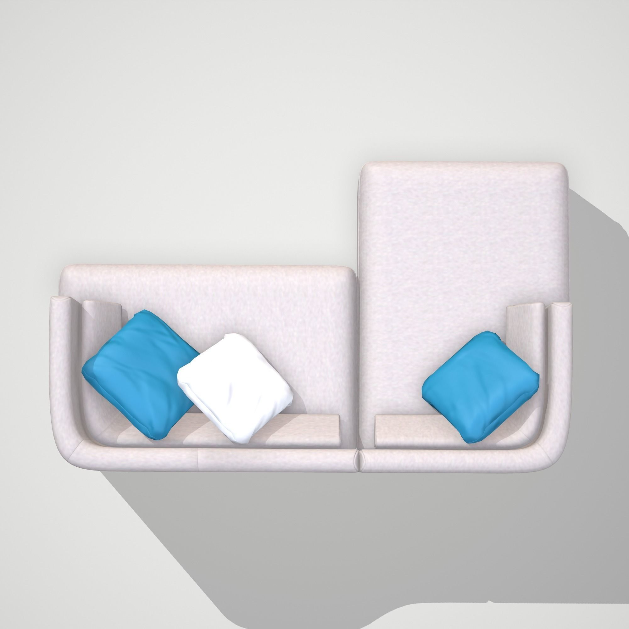 Low Poly Modular Sofa Low-poly 3D model_5